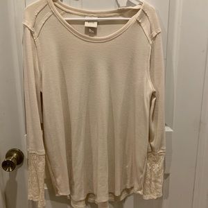 Cream Sweater Lace Detail